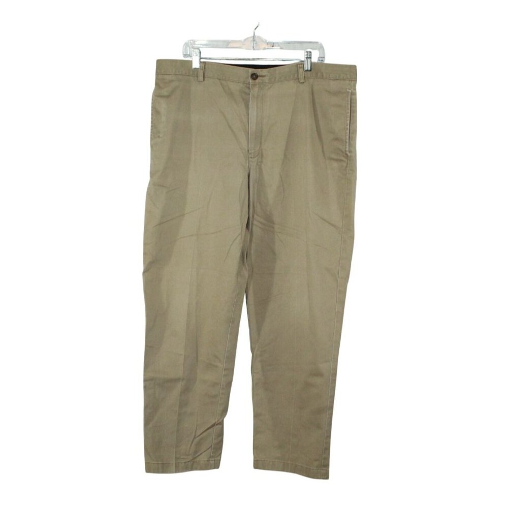 LL Bean Wrinkle Free Double L Chinos Classic Fit Plain Front Khaki 38x30